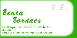 beata bordacs business card